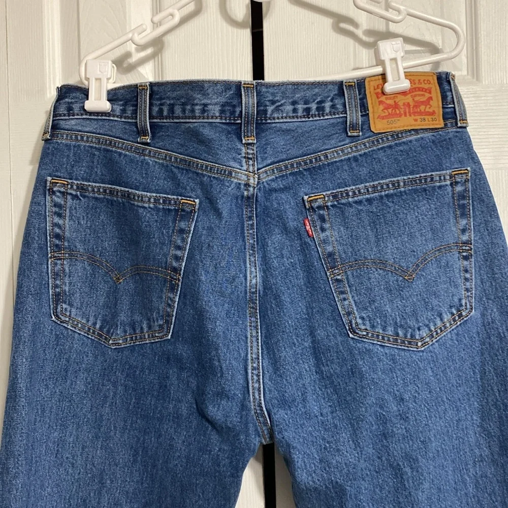 Levi's Mens Straight Blue Jeans 505 pants size 38 x 30